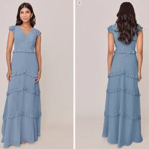 Revelry French Blue Bridesmaid Chiffon Dress